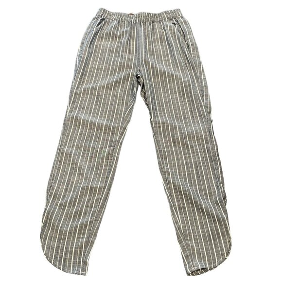 NWT Marine Layer Allison Pant XS Gray Black White Stripe Pull On Ankle Stretch - Picture 2 of 10